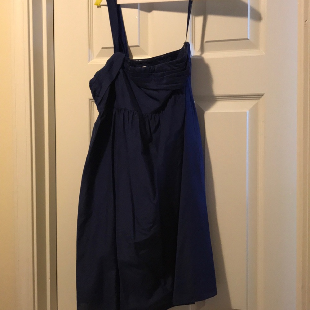 Blue one shoulder dress